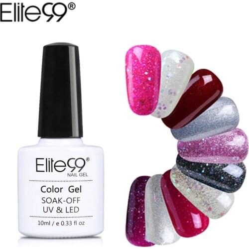 Elite99 10ml Glitter Pearl Nail Gel Polish Soak Off UV Gel Varnish Semi Permanent Glitter Manicure Gel polish Gels For Nail Art