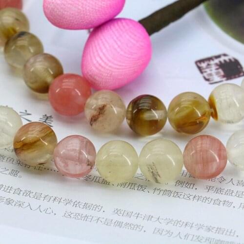 Hot sale 12mm Pink multicolor watermelon tourmaline round loose beads 15inches fashion women jewelry making