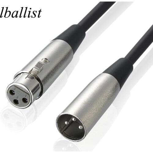 Lballist 3Pin XLR Cable Male to Female Extension Cable For Microphone Mixer Dual Shielded 1m 1.8m 3m 5m 10m