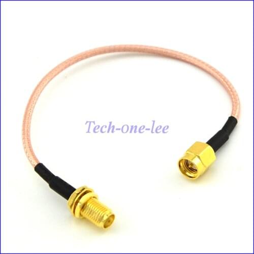 Free shipping 10pcs/lot Extension cable SMA plug to SMA Jack bulkhead connector pigtail cable RG316 15cm