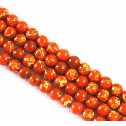 Beautiful orange emperor natural stone 6mm 8mm 10mm 12mm round loose beads diy lovely jewelry B128