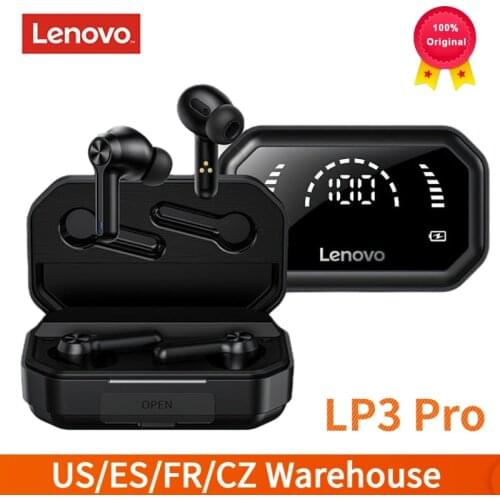 Lenovo LP3 Pro Bluetooth Headphones TWS Wireless Touch Control Earphones LED Display Big Battery 1200mAh Charging Box Headset