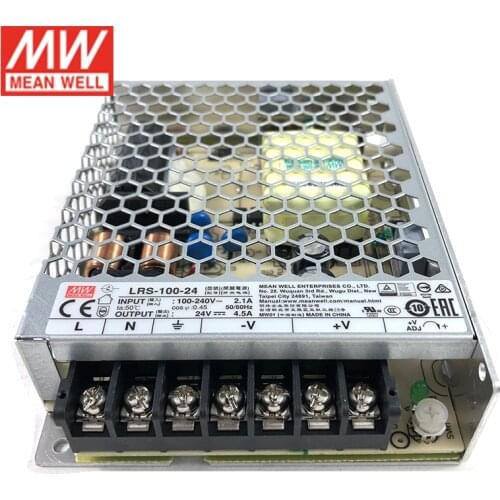 MEAN WELL LRS-100-24 108W 24V Switching Power Supply 110V/220V AC to 24V DC 4.5A 108W Meanwell Power Unit PSU Transformer