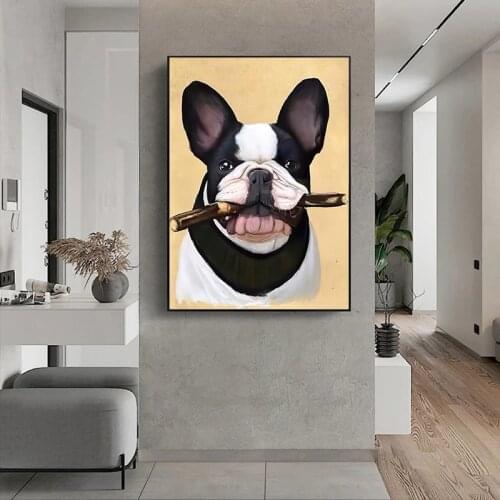 Fashion French Bulldog Animal Posters and Prints Home Decor Art Deco HD Quality Kindergarten Kids Room Poster Canvas Painting