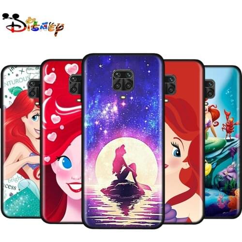 Silicone Soft Cover Cute The Mermaid For Xiaomi Redmi Note 10S 10 9 9S 9T 8T 8 7 6 5 Pro Max 5A 4X 4 5G Black Phone Case