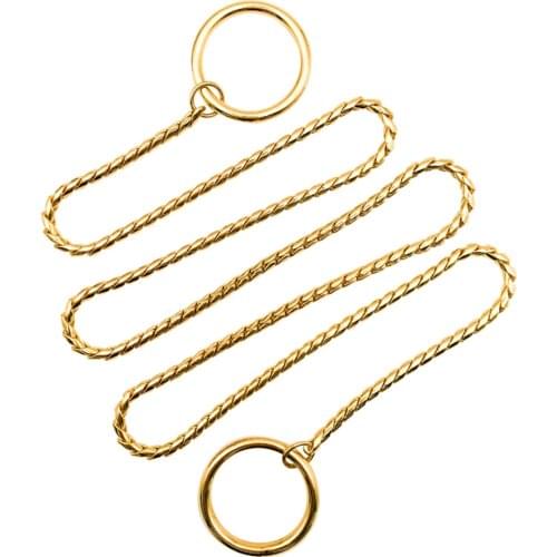 5mm Gold P dog collar choker Chain Dog Harness Twisted Necklace Pet Show Training Choker Collars Dog Leash