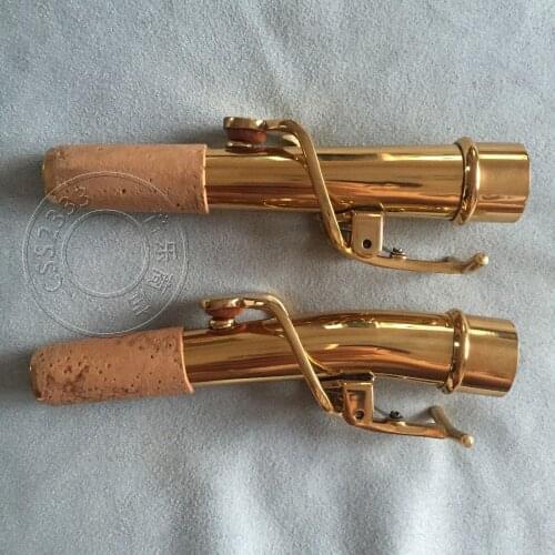 Excellent Soprano saxophone neck gold lacquer brass material 16.8mm 1 set=2pcs