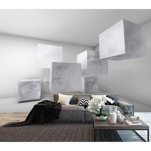 Custom wallpaper 3D geometric block sketch style background wall