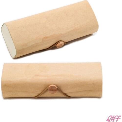 Portable Wooden Sunglasses Box Case Eye Glasses Clam Shell Protector