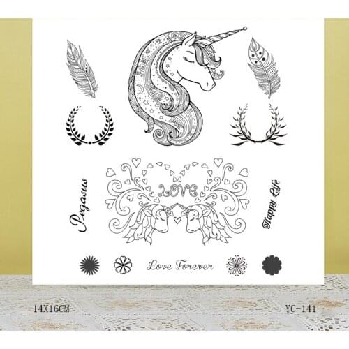AZSG Proud unicorn Clear Stamps For DIY Scrapbooking/Card Making/Album Decorative Rubber Stamp Crafts