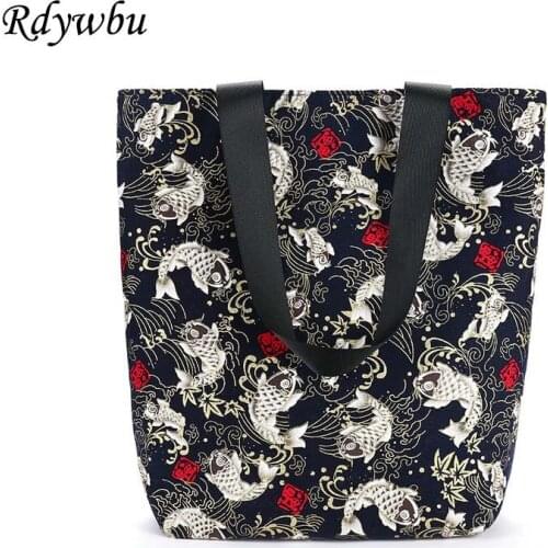 Rdywbu Animal Printing Canvas Tote Handbag Womens 2019 Summer Travel Bag Girls Big Capacity Shopping Beach Bag B786