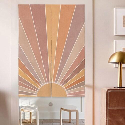 Nordic Texture Series Door Curtain Bedroom Partition Door Curtain Decorative Curtain Feng Shui Curtain Half Curtain Noren