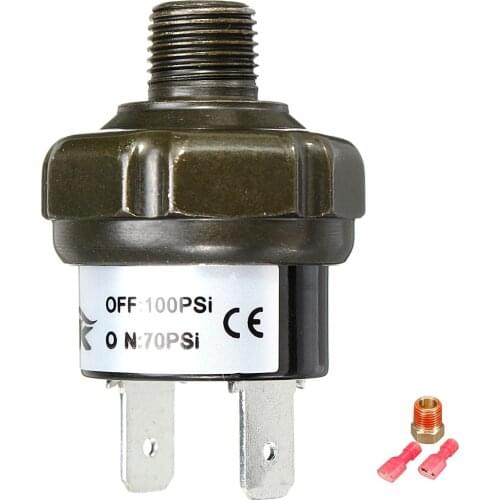 1/8" TO 1/4" Connector PSI Air Ride Compressor Tank Pressure Switch Control 70 100 150 180psi