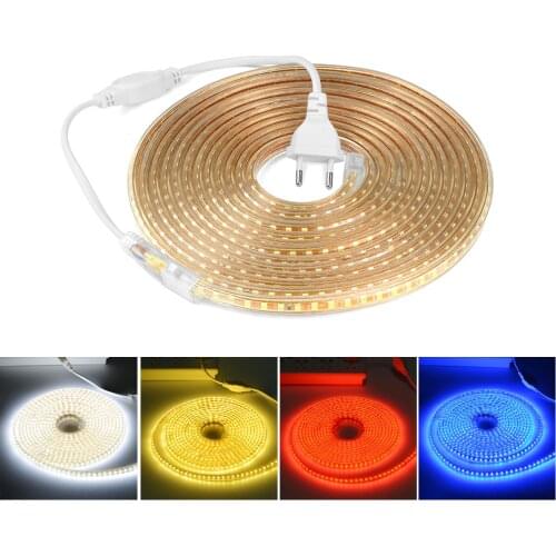 5M 10M 15M 20M 25M 30M LED Strip 220V AC Waterproof 120LEDs/M 2835 SMD Garden Outdoor lights Holiday Christmas Deccoration lamp