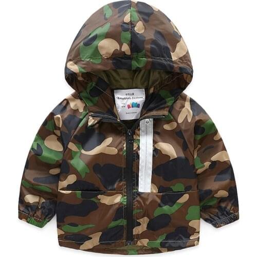 2018 Autumn Spring 2-7 8 9 10 11 12 Years Teenager Child Sports Outdoor Outwear Handsome Kids Baby Boys Camouflage Hooded Jacket
