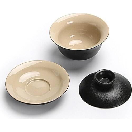 Vintage Tea BowlHandmade Kiln Change Tea Tureen Ceramic Master Cup Drinkware Kung Fu Gaiwan Teapot Crafts Gifttea bowlgaiwan set