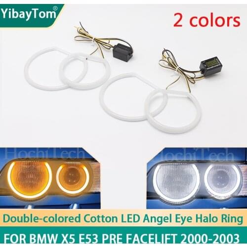 High Quality Bright SMD Cotton Light Switchback LED Angel Eye Halo Ring DRL Kit For BMW X5 E53 Pre facelift 2000-03 Accessories