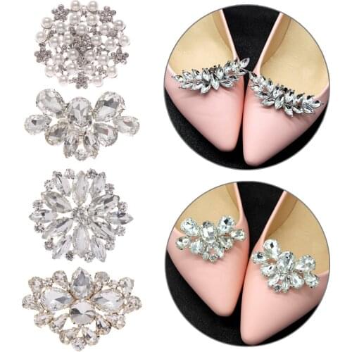 1Pcs Shiny Decorative Clips for DIY Shoes Ladies Wedding Shoes High Heel Charm Buckle Women Bride Shoe Decoration Rhinestone
