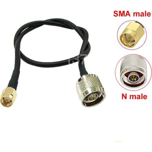 1pcs N to SMA male N male to SMA-J Jumper Jack RF Coaxial adapter Connector Coax Cable Extension SYV50-3 RG58