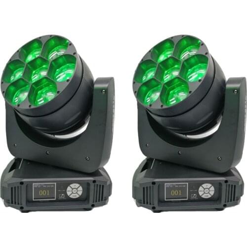 2pcs/lot moving head zoom dmx 7x40w RGBW 4in1 Zoom Led Mini Beam Wash Moving Heads Stage Light