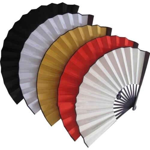 30pcs Blank 5 Color Silk Folding Fan Decorative Chinese Large Personalized Hand Fan Wedding DIY Painting Program 10.6 13 inch