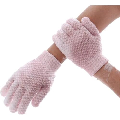 2021 Hot Sale Creative Jacquard Bathing Gloves High Quality Scrubbing Back Bathing Scrub Gloves Double-Sided Scrubbing Towel
