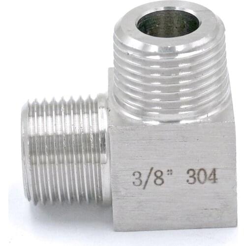 3/8" BSPT Male To Male Thread Elbow 90 Deg 304 Stainless Steel Pipe Fitting Adapter Connector 357PSI