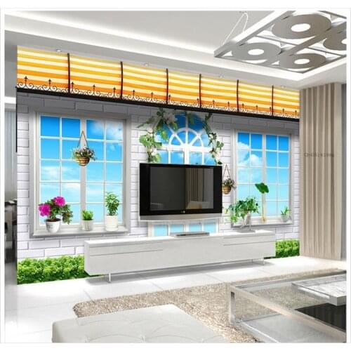 3d photo wallpaper 3d murals wallpaper for walls 3 d The European and American wind garden TV setting wall paper home decoration