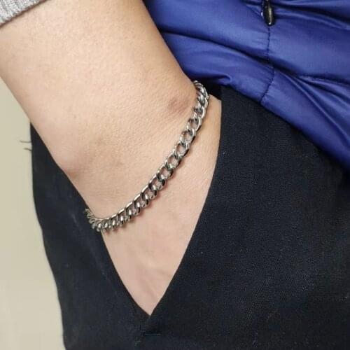 Pure titanium bracelet mens casual anti-allergy titanium chain