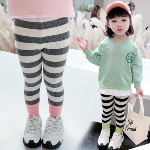 Pants For Girls Striped Kids Leggings For Girls Patchwork Children Pants Spring Autumn Kids Clothing