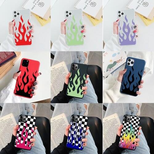 Black Red Art Flame Pattern Phone Case For Huawei Y8p Y6p Y5p P30 P20 P40 Lite E Pro P Smart 2020 Y7 2019 Honor 9A 10i 20i Cover