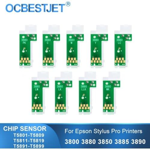 T5801-T5809 T5811-T5819 T5891-T5899 Ink Cartridge Chip Sensor For Epson Stylus Pro 3800 3850 3885 3880 3890 Printer 9Colors/Set