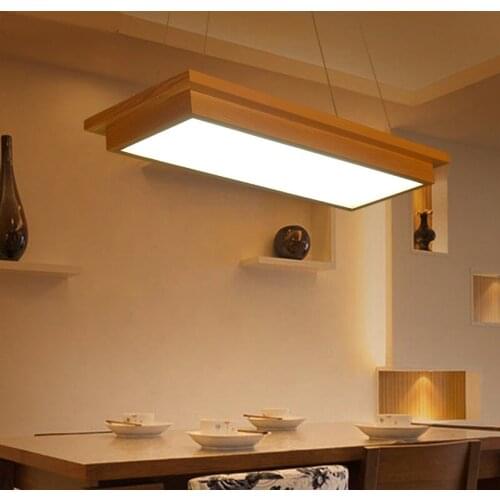 Wooden led pendant lights wood Restaurant living room dinner room personalized creative solid wood lighting log lamp ZA