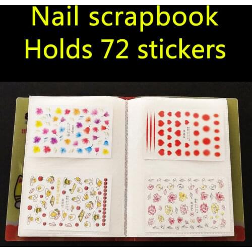 3D Nail Sticker Water Decal Collecting Albums Storage Holder 72 Sheets Nail Art Display Showing Book Container Tool