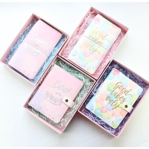 Domikee cute candy Korean leather thick refillable bullet diary notebook school student journals planner stationery gift packing