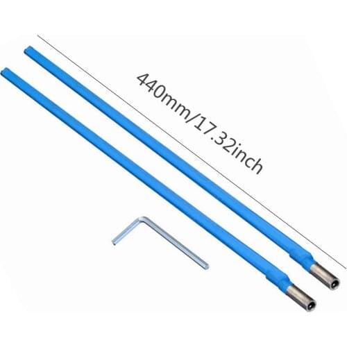 1Set Two Way Dual Action Guitar Truss Rod Blue Adjustment Lever With Hex Wrench 440mm/17.3 Inches 9mm Piano Handle Steel Rod
