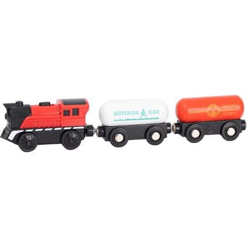 Electric Road Transport Car Toy Railway Locomotive Magnetic Rail Toy With Wooden Track Electric Toy Train Sets For Kids