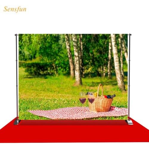 LEVOO Photography Background Picnic Basket Checkered Tablecloth Lawn Spring Photographic Backbackdrop Photo Studio Photocall