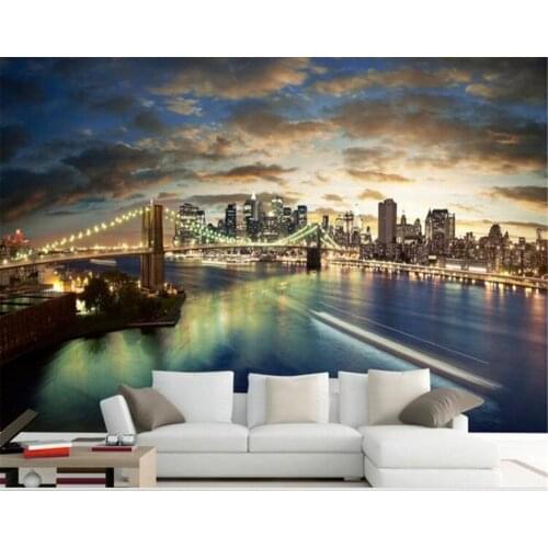 Beibehang Customized Wallpaper High-end Fashion Blue Sky White Cloud Snow Mountain Sea View Pigeon TV Wall Decoration Painting