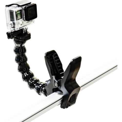 Jaws Flex Clamp Mount + 8 Joint Adjustable Goose Neck for Gopro Hero/7/6/5/4/3/2/1/SJ4000/SJ5000 action camera
