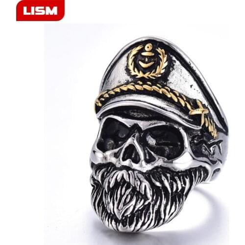 Vintage Skull Gothic Men Ring Reteo HipHop Punk Male Rings For Women Party Steampunk Rings Jewelry Anillo Hombre