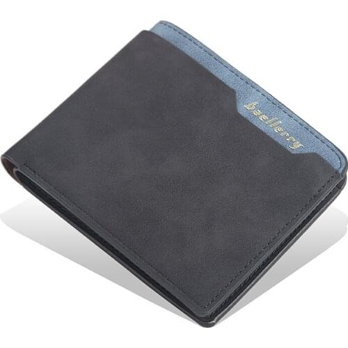 Mens short wallet Korean version of simple multi-card card bag open coin purse fashion soft leather thin wallet