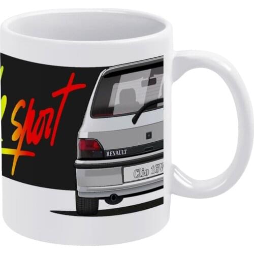 Clio 16v-Vive Le Sport / Rear White Mug To Friends and Family Creative Gift 11 Oz Mug Coffee Ceramic Mug Clio Renault Ragnotti J