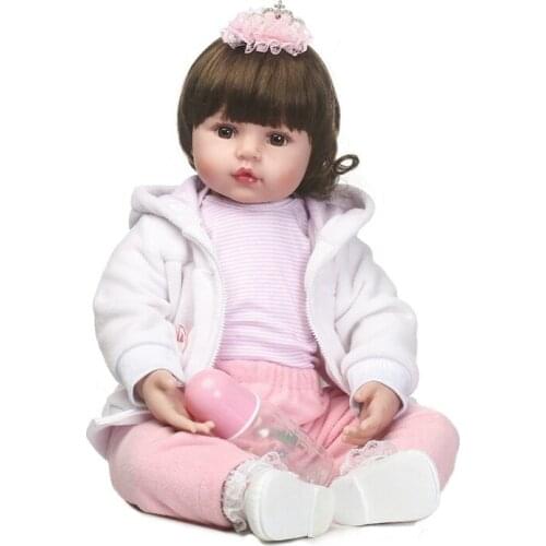 NPK Baby Doll soft cloth Body Silicone Adorable Lifelike Toddler Baby Bonecas Girl Kid Bebes Reborn Dolls Girls birthday gift