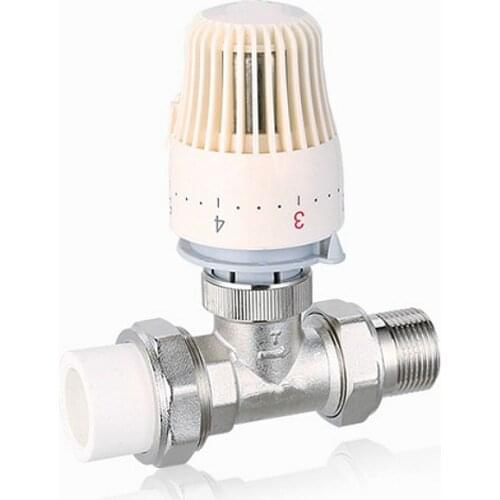 Thermostat radiator control valve brass 2 way straight type 1/2" 3/4" 1" Male Thread x 3/4" 1" 1-1/4" PPR for floor heat system