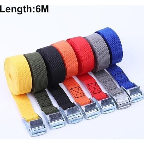 Best Quality 6M 250 LBS Buckle Tie-Down Belt Cargo Straps for Car motorcycle bike With Metal Buckle Tow Rope Strong Ratchet Belt