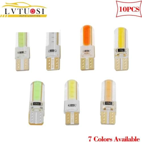LVTUSI Hot Sales 10pcs T10 LED W5W 194 Car Styling 168 501 COB Silicone Shell Side Wedge Parking Bulb Car LED Lights 12V AF