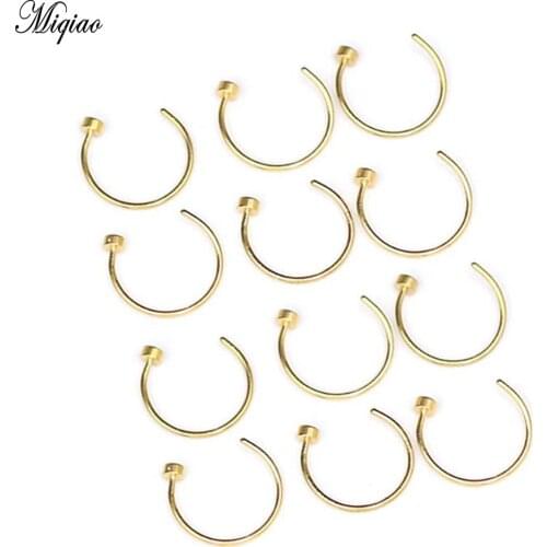 Miqiao 2 Pcs Fashion All-match European and American Body Piercing Jewelry Stainless Steel Nose Ring Hot Sale