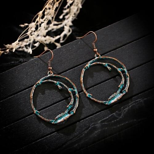 Multiple Vintage Ethnic Dangle Drop Big Circle Earrings for Women Female Anniversary Wedding Jewelry Ornaments Accessories