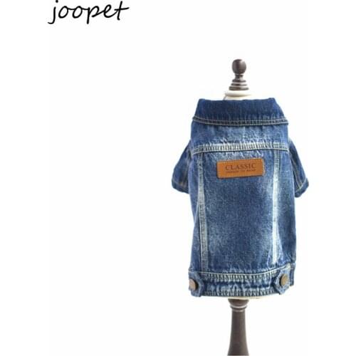 Fashion dog jeans jacket for spring pet dog jenas clothes for pet products small dog clothing for chihuahua